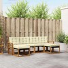 Lauko sofos komplektas su pagalve 6 pcs Natūralus ir grietinėlė