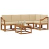 Sofa Lauko sofos komplektas su pagalve 6 pcs Natūralus ir bežinis