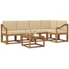Sofa Lauko sofos komplektas su pagalve 6 pcs Natūralus ir bežinis