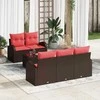 Sofos komplektas su pagalve 6 pcs Ruda Poliesteris