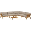 Sofos komplektas su pagalve 6 pcs Taupe Kietos akacijos mediena