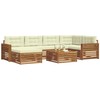 Lauko sofos komplektas su pagalve 7 pcs Natūralus ir grietinėlė