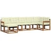 Lauko sofos komplektas su pagalve 7 pcs Natūralus ir grietinėlė