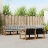Lauko sofos komplektas 8 pcs Natūrali ir šviesiai pilka