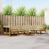 Lauko sofos komplektas su pagalve 8 pcs Natūralus ir bežinis