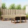 Lauko sofos komplektas su pagalve 8 pcs Natūralus ir bežinis