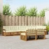 Lauko baldų komplektas Lauko sofos komplektas su pagalve 8 pcs Natūralus ir grietinėlė