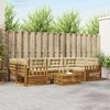Lauko sofos komplektas su pagalve 7 pcs Natūralus ir bežinis