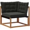 Lauko sofos komplektas su pagalve 9 pcs Natūrali ir juoda