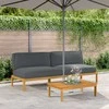 Sofa Sofos komplektas 2 pcs Antracitas Kietos akacijos mediena