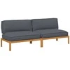 Sofa Sofos komplektas 2 pcs Antracitas Kietos akacijos mediena