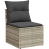 Sofos komplektas su pagalve Šviesiai pilka Poli ratanas