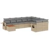 Sofa Sofos komplektas su pagalvėlėmis, 10 dalių, smėlio, poliratanas