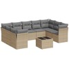 Sofa Sofos komplektas su pagalvėlėmis, 10 dalių, smėlio, poliratanas