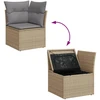 Sofa Sofos komplektas su pagalvėlėmis, 10 dalių, smėlio, poliratanas