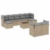 Sofa Sofos komplektas su pagalvėlėmis, 10 dalių, smėlio, poliratanas