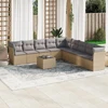 Sofa Sofos komplektas su pagalvėlėmis, 10 dalių, smėlio, poliratanas