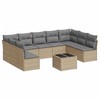 Sofa Sofos komplektas su pagalvėlėmis, 10 dalių, smėlio, poliratanas