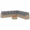 Sofa Sofos komplektas su pagalvėlėmis, 10 dalių, smėlio, poliratanas