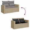 Sofa Sofos komplektas su pagalvėlėmis, 10 dalių, smėlio, poliratanas