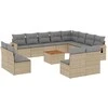 Sofa Sofos komplektas su pagalvėlėmis, 13 dalių, smėlio, poliratanas