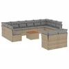 Sofa Sofos komplektas su pagalvėlėmis, 13 dalių, smėlio, poliratanas