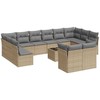 Sofa Sofos komplektas su pagalvėlėmis, 13 dalių, smėlio, poliratanas