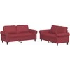 Sofa Sofos komplektas su pagalvėlėmis, 2 dalių, vyno, dirbtinė oda
