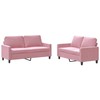 Sofa Sofos komplektas su pagalvėlėmis, 2 dalių, rožinis, aksomas
