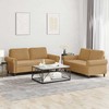 Sofa Sofos komplektas su pagalvėlėmis, 2 dalių, rudas, aksomas