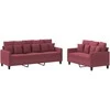 Sofa Sofos komplektas su pagalvėlėmis, 2 dalių, vyno, audinys