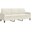 Sofa Sofos komplektas su pagalvėlėmis, 2 dalių, kreminis, aksomas
