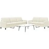 Sofa Sofos komplektas su pagalvėlėmis, 2 dalių, kreminis, aksomas