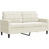 Sofa Sofos komplektas su pagalvėlėmis, 2 dalių, kreminis, aksomas
