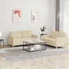 Sofa Sofos komplektas su pagalvėlėmis, 2 dalių, kreminis, audinys