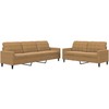 Sofa Sofos komplektas su pagalvėlėmis, 2 dalių, rudas, aksomas