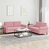 Sofa Sofos komplektas su pagalvėlėmis, 2 dalių, rožinis, aksomas