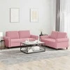 Sofa Sofos komplektas su pagalvėlėmis, 2 dalių, rožinis, aksomas