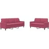 Sofa Sofos komplektas su pagalvėlėmis, 2 dalių, vyno, aksomas