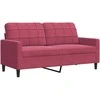 Sofa Sofos komplektas su pagalvėlėmis, 2 dalių, vyno, aksomas