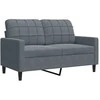 Sofa Sofos komplektas su pagalvėlėmis, 2 dalių, pilkas, aksomas