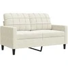 Sofa Sofos komplektas su pagalvėlėmis, 2 dalių, kreminis, aksomas