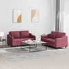 Sofa Sofos komplektas su pagalvėlėmis, 2 dalių, vyno, audinys