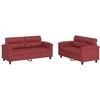 Sofa Sofos komplektas su pagalvėlėmis, 2 dalių, vyno, dirbtinė oda