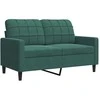 Sofa Sofos komplektas su pagalvėlėmis, 2 dalių, žalias, aksomas