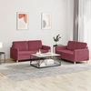 Sofa Sofos komplektas su pagalvėlėmis, 2 dalių, vyno, audinys