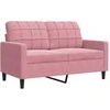 Sofa Sofos komplektas su pagalvėlėmis, 2 dalių, rožinis, aksomas