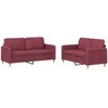 Sofa Sofos komplektas su pagalvėlėmis, 2 dalių, vyno, audinys