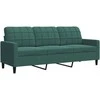 Sofa Sofos komplektas su pagalvėlėmis, 2 dalių, žalias, aksomas