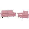 Sofa Sofos komplektas su pagalvėlėmis, 2 dalių, rožinis, aksomas